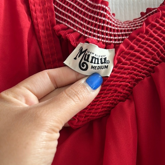 Show Me Your MuMu Red Ruffled Tiered Strapless Maxi Dress Women’s Medium NWT - Picture 4 of 7